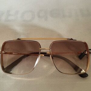 Topfoxx Bella Avaitor Sunglasses with Gold Frame and Brown Lenses